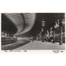 York Railway Station in Victorian Era 1866 Real Photo Postcard