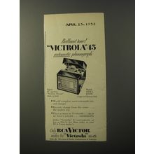 1953 RCA Victor Model 45EY4 Phonograph Ad - Brilliant tone!
