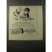 1953 American Express Travelers Cheques Ad - cartoon by The Berenstains