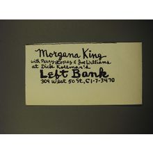 1959 Left Bank Club Ad - Morgana King with Perry Lopez & Joe Williams