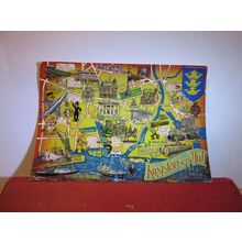 MAP, KINGSTON-UPON-HULL, YORKSHIRE used postcard by Lilywhite =