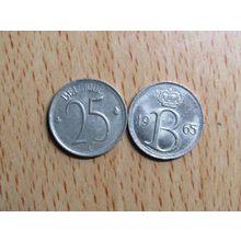 Belgium 1965 25 Centime Belgique (French Text) Coin