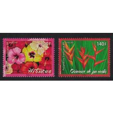 Fr. Polynesia Hibiscus Bird of Paradise Flowers 2v 2007 MNH SG#1067-1068