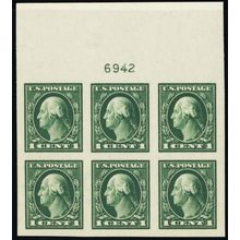 408, Mint NH Superb 1¢ Top Plate Block - Stuart Katz
