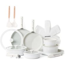 SENSARTE 24 Piece Pots and Pans Set, Nonstick Detachable Handle Cookware, Induct