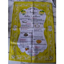 Italian Dessert Recipe Cotton Tea Towel 100% Cotton Yellow Italy Food tart cream
