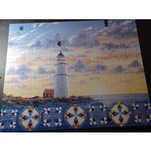 Ceaco - Lighthouse Quilt - 1000 Larger Sized Piece Jigsaw Puzzle used