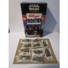 Kellogg`s Frosties 1999 Star Wars Statuettes Cereal Box & Set of 10 Sealed