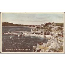 Bathing Pool at Tinside, Plymouth, Devon, 1954 - Valentine's Postcard