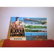 multiview, BLACKPOOL, LANCASHIRE... used postcard.. Colourmaster donkeys =
