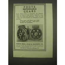 1922 Foote Bros. Gears Ad - Dependable Gears