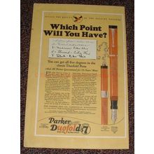 1925 Parker Duofold Pen Ad, Which Point Will You Have?!