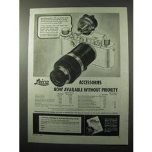 1945 Leica Lenses and Universal Viewfinder Ad - Without Priority