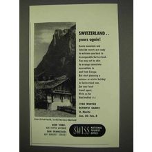 1947 Swiss Tourism Ad - Switzerland Yours Again