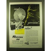 1957 Ricoh 35 Camera Ad - Ease! Precision! Value!