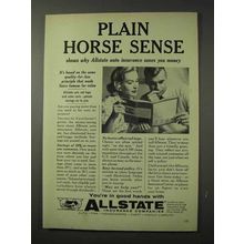 1958 Allstate Insurance Ad - Plain Horse Sense