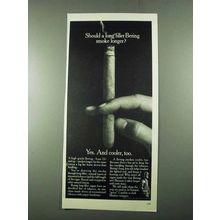 1969 Bering Cigars Ad - Should Long Filler Smoke Longer