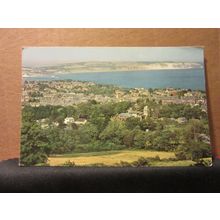 SHANKLIN and SANDOWN BAY from THE DOWNS, ISLE OF WIGHT unused postcard by Nigh #