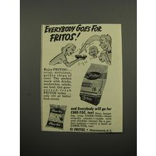 1951 Fritos Corn Chips Ad - Everybody goes for Fritos