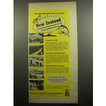1955 New Zealand Government Travel Commissioner Ad - The most beautiful land
