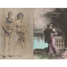 Italian Romance Ballroom Tango 2x Antique Postcard s