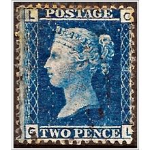 1858 -1864 Queen Victoria - Plate 9 - Lge Crown WM 2d Blue C2