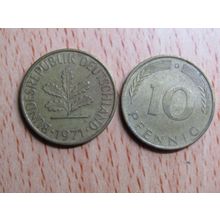 1971d 10 Pfennig Germany Coin