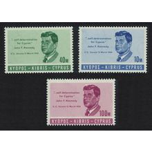 Cyprus President Kennedy Commemoration 3v 1965 MNH SG#256-258