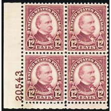 693, Mint XF NH 12¢ Plate Block of Four .. Stuart Katz
