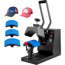 VEVOR 4-In-1 Heat Press Machine for Hats with 6X3Inches Curved Teflon-Coated Hea