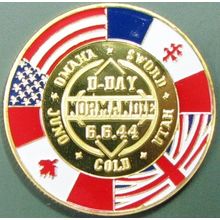 D-Day, Normandy. Challenge Coin. 1.50". 84b.
