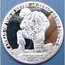Military Prayer. Challenge Coin. 1.50". Silver Tone. 87b.