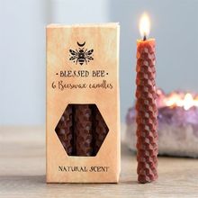 Candles - Set of 6 Brown Beeswax Spell Candles