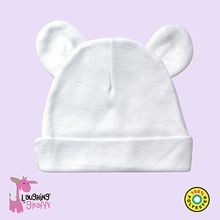 The Laughing Giraffe Baby Bear Ears Beanie Polyester Hat[ 0-6M White ]