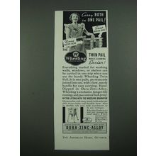 1938 Wheeling Twin Pail Ad - Carry Both in One Pail