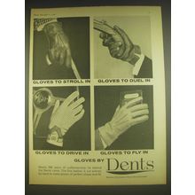 1963 Dents Gloves Ad - Gloves to stroll in Gloves to Duel in Gloves to drive in