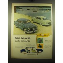 1949 Ford Cars Ad - Beauty fore and aft plus the mid ship ride