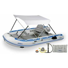 Sea Eagle 12.6sr Swivel Seat Floorboard Canopy Runabout Pkg+SUP High Press. Pump