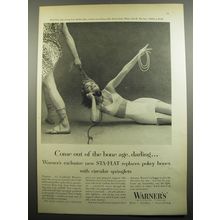 1955 Warner's Sta-Flat Girdle and Bra Ad - Come out of the bone age, darling..
