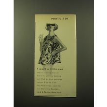 1960 Lord & Taylor Bathing Suit by Garwin Ad - I want a little sun