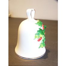NAPCOWARE HOLLY CHRISTMAS BELL DECORATION ORNAMENT BONE CHINA TAIWAN VINTAGE