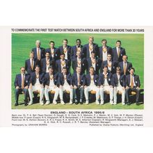 England Vs South Africa 1995 Test Match Cricket Team Photo Postcard