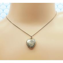 Vintage American Double 10ct Yellow Rolled Gold Heart Locket Pendant Necklace