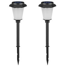 Pack of 2] 2Pcs Solar Flame Torch Light IP65 Waterproof Flickering Flame Sta...