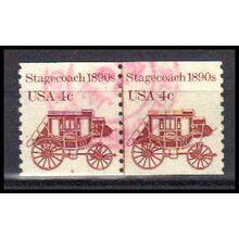 Used 1898A 4c Stagecoach Very Fine CNP Left 6 PA0327