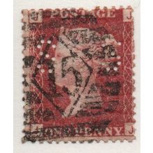 Sg43 1d red plate 177 FINE USED PERFIN "J J" (reds)