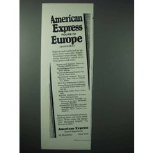 1925 American Express Travel Department Ad - Europe