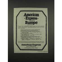 1925 American Express Ad - Tours to Europe