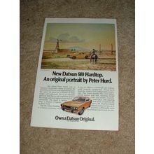 1973 Datsun 610 Hardtop Car Ad, Peter Hurd NICE!!