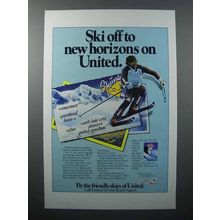 1980 United Air Lines Ad - Ski Off to New Horizons